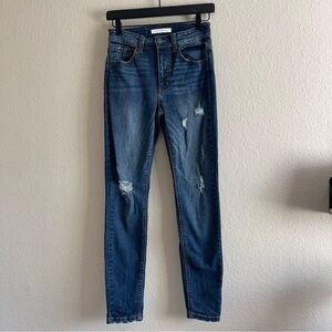 Eunina Bella Skinny Dark Wash High Rise Distressed Skinny Jean Womens Size 26